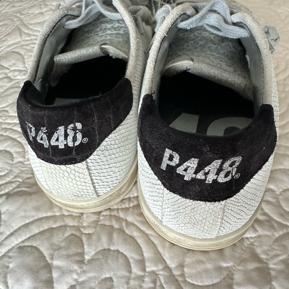 P448 Faux Snake and Leopard Leather Sneakers 38 - Picture 7 of 10